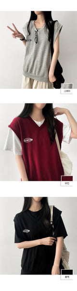 Hattie Oversized-Fit Logo Lettering Vest