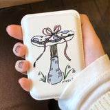 リボン マッシュルーム magsafe レザー ポケット ウォレット