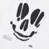 スマッジングスカルグラフィックTシャツ_ホワイト