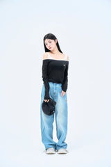 オフショルダーレイヤードTシャツ / off shoulder layered TEE