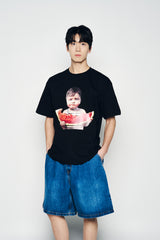 25SS ワイドベーシックデニムショートパンツ ブルー