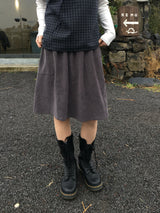 Coco Pintuck Suede Midi Skirt (2c)