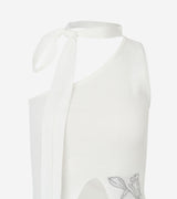 Ruby flower one shoulder sleeveless knit