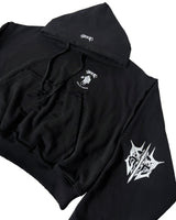 POLO CROP HOODIE_BLACK