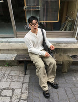 No.1857 terry henley neck knit T (6color)