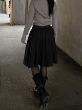 Long midi pleated skirt