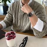  Belerice Henry Neck Cable Overfit Knit