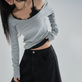 [Rintoa] Boat Neck Long-Sleeve T-Shirt - 8 Colors