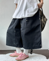 SIDE BOHEMIAN RIVET DENIM BERMUDA 🌴🪃🦥🍃🩵2COLOR