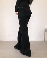 バンディングローライズルーズブーツカットパンツ