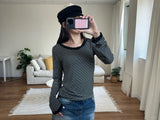 レースストライプTシャツ