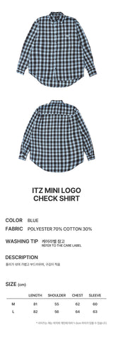 ITZ MINI LOGO CHECK SHIRT - BLUE
