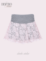 lace plum banding pants skirt