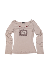 レースフレームTシャツ #ベージュ