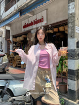 Beauty pink strap sleeveless t-shirt