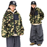 Oversized Camo Sherpa Zip-Up