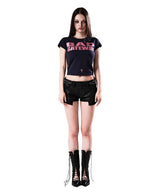 BAD GATEWAY GLITTER T-SHIRT NAVY