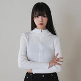 zip cropped knit