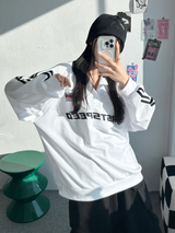 ラグランスリーストライプカラースウェットシャツ🖤🩶🤍 - 3 カラーズ