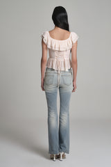 Cherry Sorbet Ruffle Top, Baby Pink