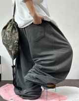 オーバーピッグベーシックバルーンサイドスリットロングパンツ - 4 COLORS