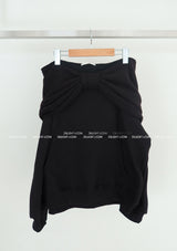 Ribbon off-shoulder oversized fit sweatshirt
