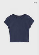 [B-BASIC] Cool Standard Round Crop Short Sleeve T-shirt (2SIZE)