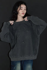 26FW★ハッピー パピー パッチ ピグメント ラグラン スウェットシャツ