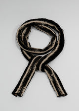 Knit Long Muffler_Black&Beige