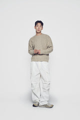 24FW ローゲージケーブルニット ベージュ