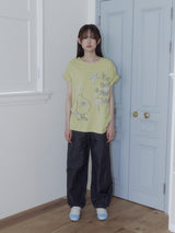 クレヨンフルーツTシャツ (ペアオリーブ)