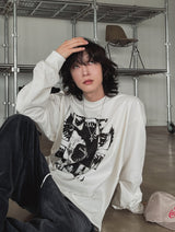 レムプリントロングスリーブTシャツ