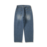 One tuck wide tapered denim pants / Light blue