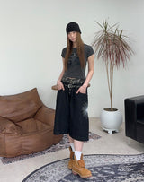 Tora Denim Tape Crop Top