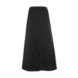 Folded check maxi skirt 001