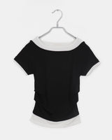 アンデカラーリングレイヤードショートスリーブTシャツ