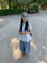 ストライプメガデニムパンツ