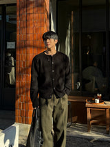 City wool one tuck wide pants