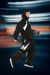 EXQUISITE 3L WIDE JOGGER PANTS BLACK
