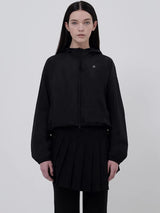 KIRSH PLAIN INCISION WOVEN WINDBREAKER - BLACK 