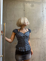 Blue Frill Blouse