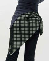 Half&Half Plaid Square Scarf 95 _ GREY
