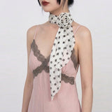 POLKA ROSE SCARF SET (IVORY, SKY 2COLORS!)