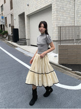RIBBED HALF NECK TEE (4C)