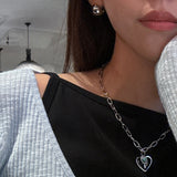 [MADE]Black heart Necklace