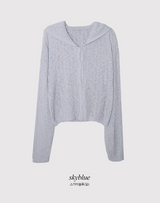 Soft Summer Hood Crop Knit Cardigan (4color)