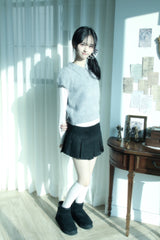 Angora Half-Puff Short-Sleeved Knitwear (2color)