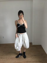 V-cut lace sleeveless (4color)