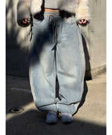 [Unisex] Heavy denim sweat wide pants(2color)