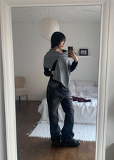 キャット ブラック ブーツカット デニム